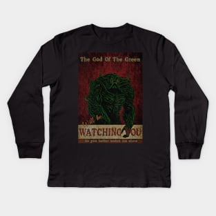 Swamp thing is watching Kids Long Sleeve T-Shirt